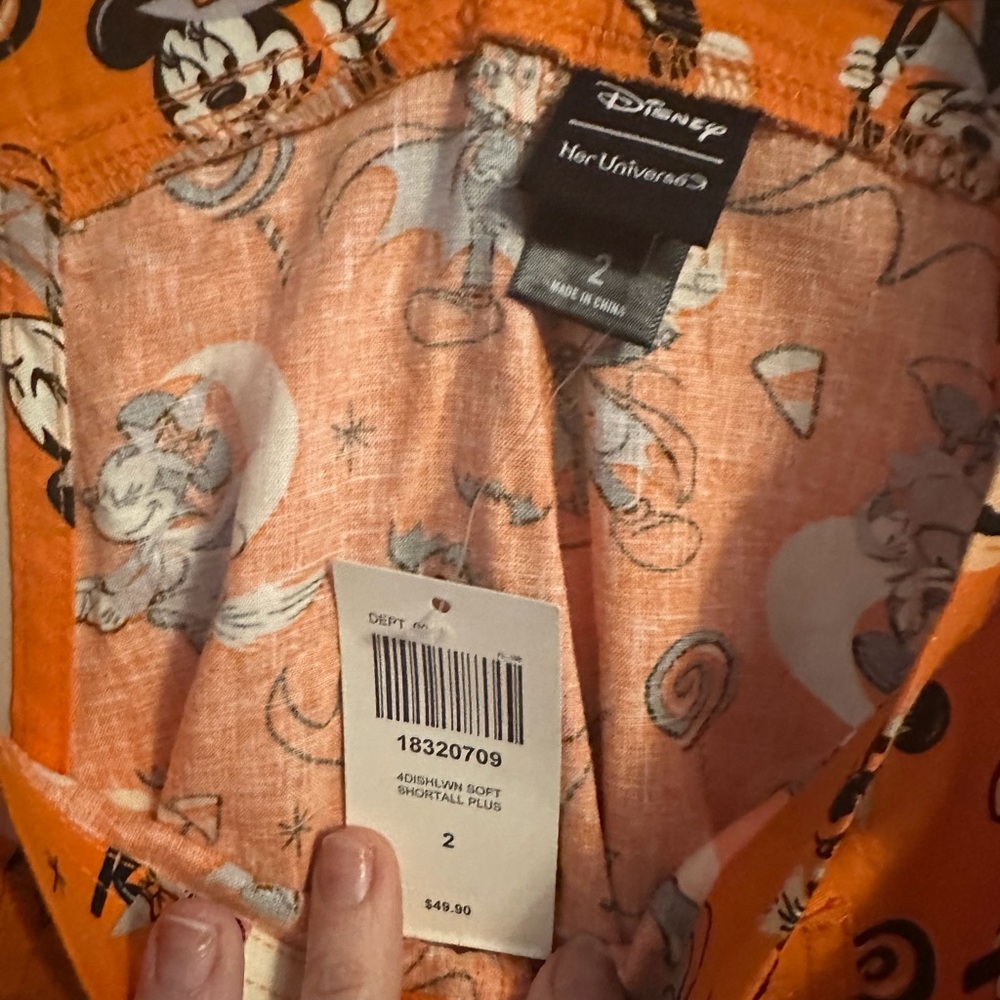 Disney Orange Women’s Overalls with Halloween Print - Picture 3 of 3